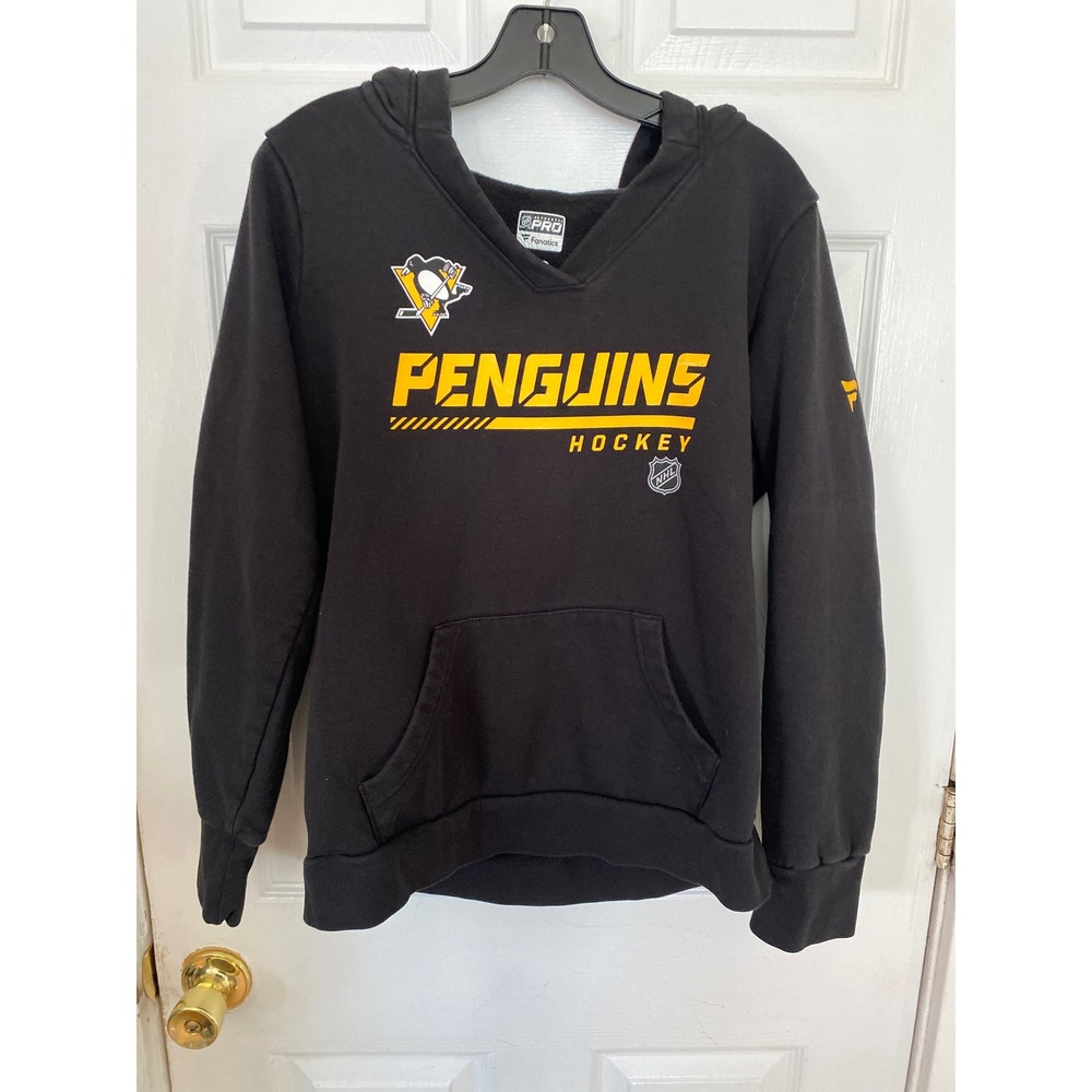 Fanatics NHL Pittsburgh Penguins Authentic Pro Black Hoodie Sweatshirt Mens M